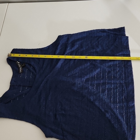 Living Doll Tank Top Shirt Sizs S button back navy blue - Picture 6 of 12